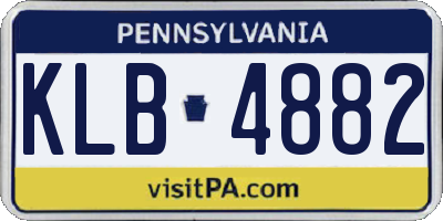 PA license plate KLB4882
