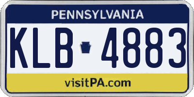 PA license plate KLB4883
