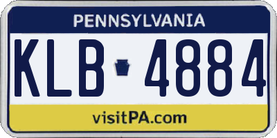 PA license plate KLB4884
