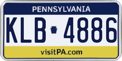 PA license plate KLB4886