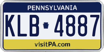 PA license plate KLB4887