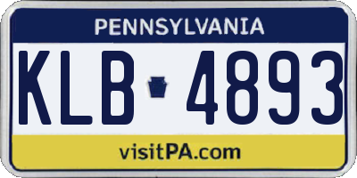 PA license plate KLB4893