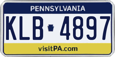 PA license plate KLB4897