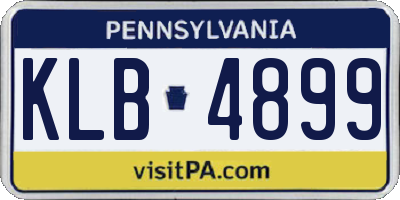PA license plate KLB4899