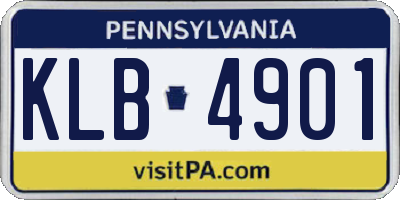 PA license plate KLB4901