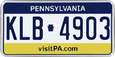 PA license plate KLB4903