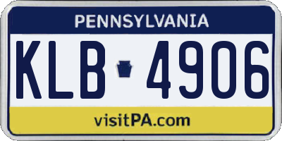 PA license plate KLB4906
