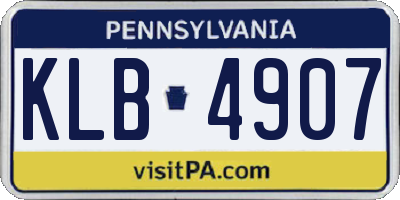 PA license plate KLB4907