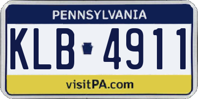 PA license plate KLB4911