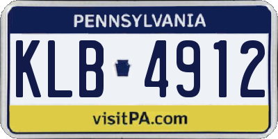 PA license plate KLB4912