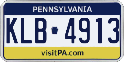 PA license plate KLB4913