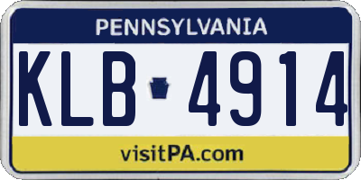 PA license plate KLB4914