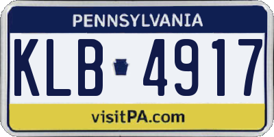 PA license plate KLB4917