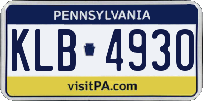 PA license plate KLB4930