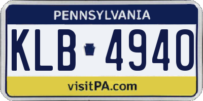 PA license plate KLB4940