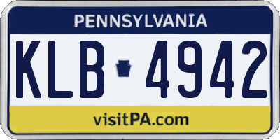 PA license plate KLB4942