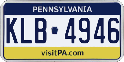 PA license plate KLB4946