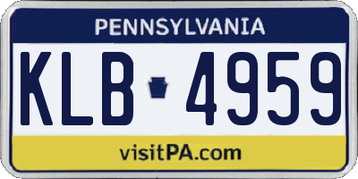PA license plate KLB4959