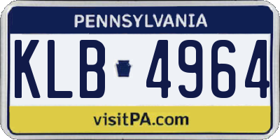 PA license plate KLB4964