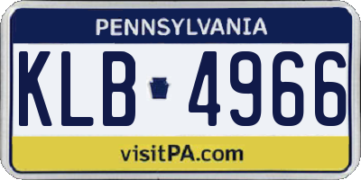 PA license plate KLB4966
