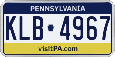 PA license plate KLB4967