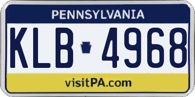 PA license plate KLB4968