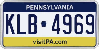 PA license plate KLB4969