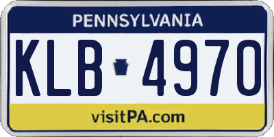 PA license plate KLB4970
