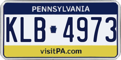 PA license plate KLB4973
