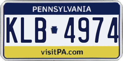 PA license plate KLB4974