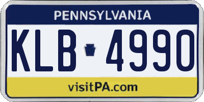 PA license plate KLB4990