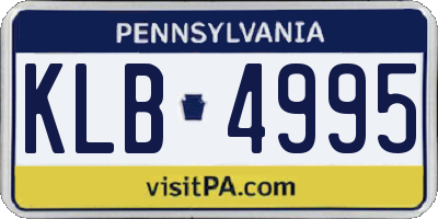PA license plate KLB4995