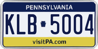 PA license plate KLB5004