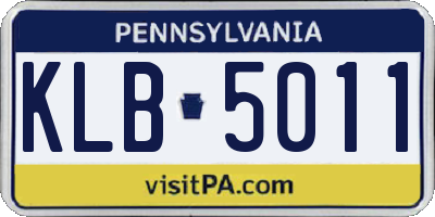 PA license plate KLB5011