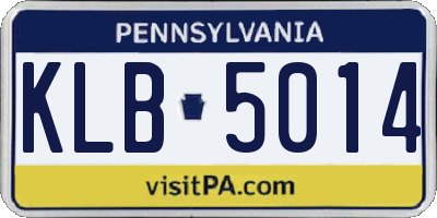 PA license plate KLB5014