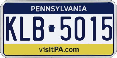 PA license plate KLB5015