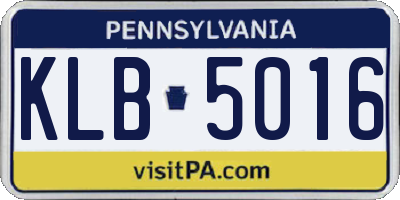 PA license plate KLB5016