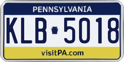 PA license plate KLB5018