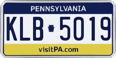 PA license plate KLB5019