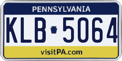 PA license plate KLB5064