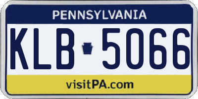 PA license plate KLB5066