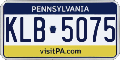 PA license plate KLB5075