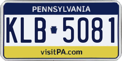 PA license plate KLB5081