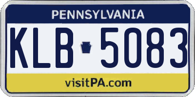 PA license plate KLB5083
