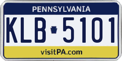 PA license plate KLB5101