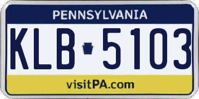 PA license plate KLB5103