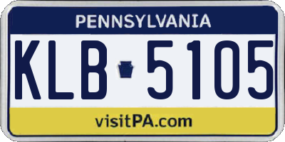 PA license plate KLB5105