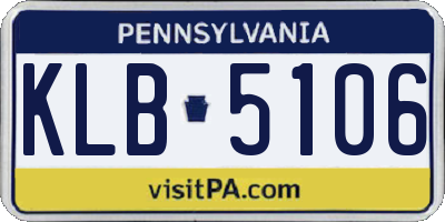 PA license plate KLB5106