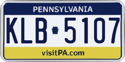 PA license plate KLB5107