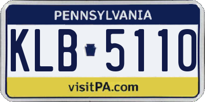 PA license plate KLB5110